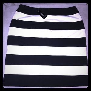 White Black House Market striped skirt